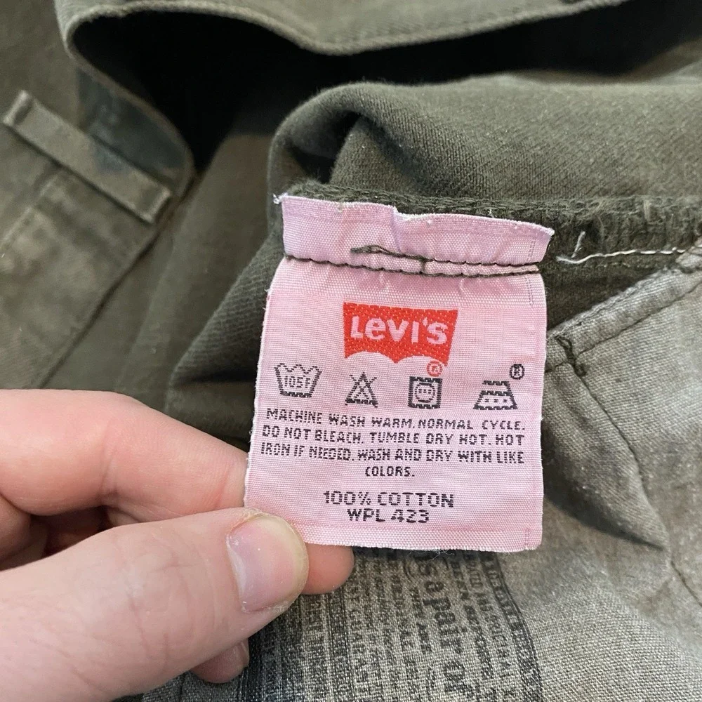 VTG Levis 501 Jeans Men 40 Fits 39x30 Y2K Olive Straight‎ Leg Denim Distressed